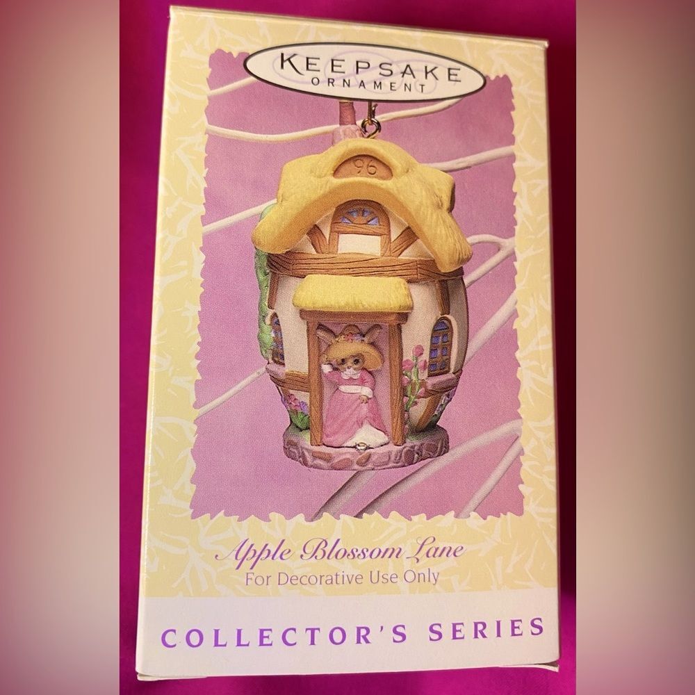 Easter Hallmark Keepsake 90s Ornament Vintage 1996 Apple Blossom Lane Bunny Home